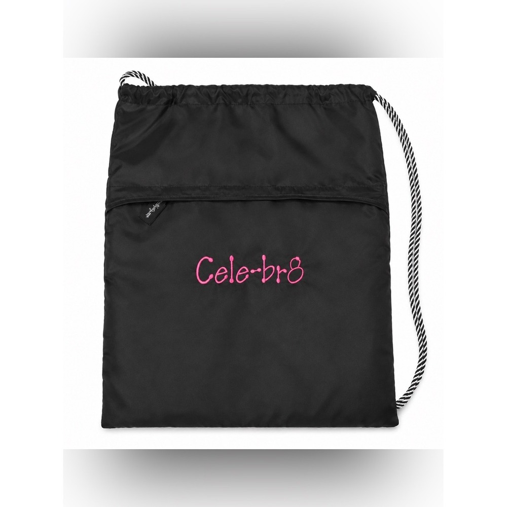 Thirty-One Girls Drawstring Backpack 8th Birthday Black Cinch Bag Cele-br8